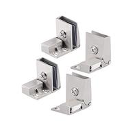 sourcing map 2Pair Glass Door Hinge Cupboard Showcase Cabinet Door Hinge Glass Clamp, Zinc Alloy, for 3-5mm Glass Thickness