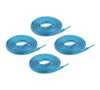 sourcing map 2pair Shiny Flat Shoe Laces, 43" Sparkle Metallic Shoelaces Sequin Shoe Strings for Sneakers Boots Skate Running Shoes, Sky Blue