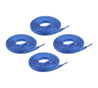 sourcing map 2pair Shiny Flat Shoe Laces, 43" Sparkle Metallic Shoelaces Sequin Shoe Strings for Sneakers Boots Skate Running Shoes, Blue