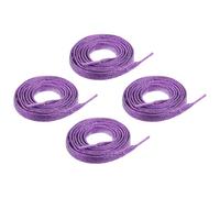 sourcing map 2pair Shiny Flat Shoe Laces, 51" Sparkle Metallic Shoelaces Sequin Shoe Strings for Sneakers Boots Skate Running Shoes, Purple