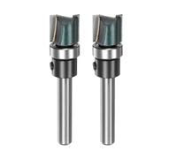 Sourcing Map: 2PC Pattern Flush Trim Router Bit, 1/4" Shank, 15/32" Cutting Length, 1/2" Cutting Dia, Top Bearings, Straight Precise Cutting, Woodworking Milling Cutter Tool