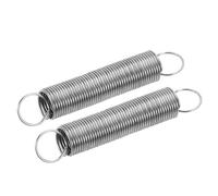 sourcing map 2Pcs 0.5x6x35mm Extended Compression Spring, 304 Stainless Steel Extension Spring Steel Dual Hook Tension Springs for Machinery Construction Industrial, Home Repairs, Silver