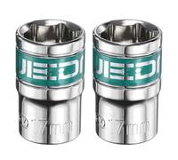 sourcing map 2pcs 1/2" Drive 6 Points Socket 17mm Metric Shallow Impact Socket CR-V Steel Flip Socket Spindle Axle Nut Impact Socket for Home Auto Hex Nuts Bolts Repair, Silver Green