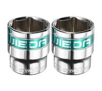 sourcing map 2pcs 1/2" Drive 6 Points Socket 30mm Metric Shallow Impact Socket CR-V Steel Flip Socket Spindle Axle Nut Impact Socket for Home Auto Hex Nuts Bolts Repair, Silver Green