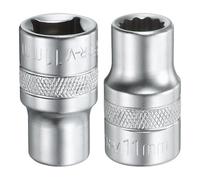 sourcing map 2pcs 1/2" Drive by 11mm 12-Point Shallow Socket 38mm Length Metric Spline Socket