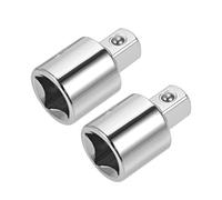sourcing map 2pcs 1/2" Drive (F) x 3/8" (M) Socket Reducer Adapter, Female to Male, Cr-V(Silver)