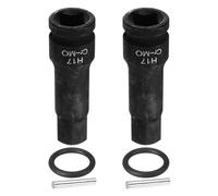 sourcing map 2pcs 1/2" Drive Impact Hex Bit Socket 17mm Metric CR-MO Steel 6-Point Sockets with Cotter Pin for Power Drill Drivers Adapter