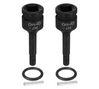 sourcing map 2pcs 1/2" Drive Impact Hex Bit Socket 7mm Metric CR-MO Steel 6-Point Sockets with Cotter Pin for Power Drill Drivers Adapter