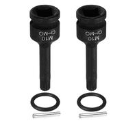 sourcing map 2pcs 1/2" Drive M10 Triple Square Impact Spline Bit Socket 10mm CR-MO Steel 12-Point Triple Square Sockets with Cotter Pin and O-Ring for Power Drill Drivers Adapter