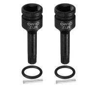 sourcing map 2pcs 1/2" Drive M12 Triple Square Impact Spline Bit Socket 12mm CR-MO Steel 12-Point Triple Square Sockets with Cotter Pin and O-Ring for Power Drill Drivers Adapter