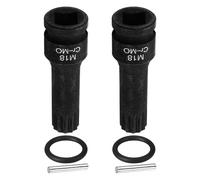 sourcing map 2pcs 1/2" Drive M18 Triple Square Impact Spline Bit Socket 18mm CR-MO Steel 12-Point Triple Square Sockets with Cotter Pin and O-Ring for Power Drill Drivers Adapter