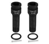 sourcing map 2pcs 1/2" Drive M19 Triple Square Impact Spline Bit Socket 19mm CR-MO Steel 12-Point Triple Square Sockets with Cotter Pin and O-Ring for Power Drill Drivers Adapter