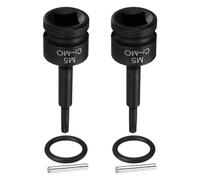 sourcing map 2pcs 1/2" Drive M5 Triple Square Impact Spline Bit Socket 5mm CR-MO Steel 12-Point Triple Square Sockets with Cotter Pin and O-Ring for Power Drill Drivers Adapter