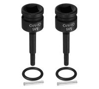 sourcing map 2pcs 1/2" Drive M6 Triple Square Impact Spline Bit Socket 6mm CR-MO Steel 12-Point Triple Square Sockets with Cotter Pin and O-Ring for Power Drill Drivers Adapter
