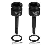 sourcing map 2pcs 1/2" Drive M8 Triple Square Impact Spline Bit Socket 8mm CR-MO Steel 12-Point Triple Square Sockets with Cotter Pin and O-Ring for Power Drill Drivers Adapter