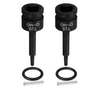 sourcing map 2pcs 1/2" Drive Torx Bit Socket T25 Impact 6 Point Star Bit Sockets CR-MO Steel with Cotter Pin and O-Ring for Power Drill Drivers Garage Workshop Adapter