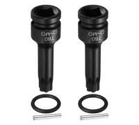 sourcing map 2pcs 1/2" Drive Torx Bit Socket T60 Impact 6 Point Star Bit Sockets CR-MO Steel with Cotter Pin and O-Ring for Power Drill Drivers Garage Workshop Adapter