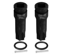 sourcing map 2pcs 1/2" Drive Torx Bit Socket T90 Impact 6 Point Star Bit Sockets CR-MO Steel with Cotter Pin and O-Ring for Power Drill Drivers Garage Workshop Adapter