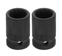 sourcing map 2pcs 1/2" Drive x 17mm Shallow Impact Socket 12-Point Metric CR-V Steel Spindle Nut Impact Flip Sleeve for Home Auto Nuts Bolts Repair
