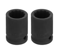 sourcing map 2pcs 1/2" Drive x 18mm Shallow Impact Socket 12-Point Metric CR-V Steel Spindle Nut Impact Flip Sleeve for Home Auto Nuts Bolts Repair