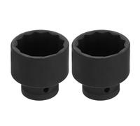 sourcing map 2pcs 1/2" Drive x 36mm Shallow Impact Socket 12-Point Metric CR-V Steel Spindle Nut Impact Flip Sleeve for Home Auto Nuts Bolts Repair