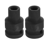 sourcing map 2pcs 1/2" Drive x 8mm Shallow Impact Socket 12-Point Metric CR-V Steel Spindle Nut Impact Flip Sleeve for Home Auto Nuts Bolts Repair