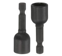 sourcing map 2Pcs 1/4" Hex Shank 11mm Magnetic Hex Socket 48mm Length, CR-V Steel Quick-Release Impact Driver Socket Wrench Screw for Impact Drill Power Nut Setter