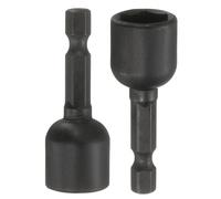 sourcing map 2Pcs 1/4" Hex Shank 12mm Magnetic Hex Socket 48mm Length, CR-V Steel Quick-Release Impact Driver Socket Wrench Screw for Impact Drill Power Nut Setter