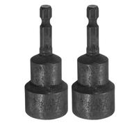 sourcing map 2Pcs 1/4" Hex Shank 19mm Magnetic Hex Socket 65mm Length, CR-V Steel Quick-Release Power Nut Driver Set with Socket Wrench Screw for Impact Drill Nut Setters Black