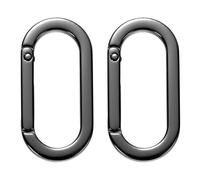 sourcing map 2Pcs 1.4 Inch Oval Spring Ring Clips, Zinc Alloy Snap Hooks O Ring, Purse Hardware Replacement for Backpack Wallet Keys Bag Strap and Craft Projects, Dark Grey