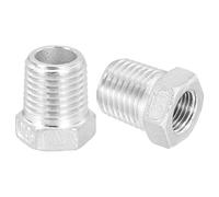 sourcing map 2Pcs 1/4" Male to 1/8" Female NPT 304 Stainless Steel Reducer Hex Bushing, Reducing Cast Pipe Adapter Fitting for Industrial, Oil/Gas, Water, HVAC, and Plumbing Systems