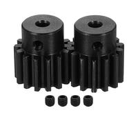 sourcing map 2Pcs 1.5 Mod 14T Spur Gear 5mm Bore, 1045 Steel Pinion Gear Black Surface Treatment, 20° Pressure Angle, for Spur Rack and RC Model Car or Motor DIY(17mm)