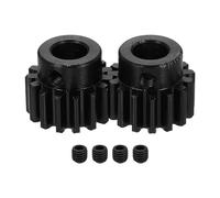 sourcing map 2Pcs 1.5 Mod 15T Spur Gear 10mm Bore, 1045 Steel Pinion Gear Black Surface Treatment, 20° Pressure Angle, for Spur Rack and RC Model Car or Motor DIY(17mm)