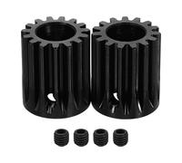 sourcing map 2Pcs 1.5 Mod 15T Spur Gear 14mm Bore, 1045 Steel Pinion Gear Black Surface Treatment, 20°Pressure Angle, for Spur Rack and RC Model Car or Motor DIY