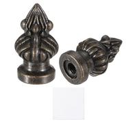 sourcing map 2Pcs 1.5" Tall Lamp Finials, 1/4-27 Thread Lamp Cap Knob Decoration Screw Cap Nuts with Cleaning Cloth for Table Floor Lighting Fixtures Shade Holder Retro Decorative, Bronze