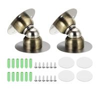 sourcing map 2PCS 1.9" Magnetic Door Stoppers, Wall Floor Mounted Magnetic Door Catch Holder, Stainless Steel Door Stops for Bedroom, Bathroom, Kitchen, Office, Bronze