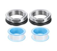 Sourcing Map 2Pcs 1" BSP Female Stainless Steel Bulkhead Fitting with Sealing Tape for Water Tank, Bathtub, and Sink