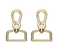 sourcing map 2Pcs 1 Inch Snap Hooks, Swivel Lobster Claw Clasps with D Ring, Zinc Alloy Purse Hardware Accessories for Keychain Making and Craft Projects, Gold
