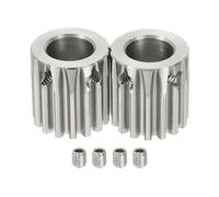 sourcing map 2Pcs 1 Mod 15T Spur Gear 10mm Bore, 304 Stainless Steel Pinion Gear, 20°Pressure Angle, for Spur Rack and RC Model Car or Motor DIY