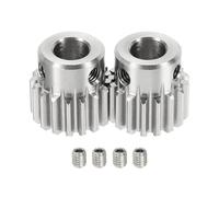 sourcing map 2Pcs 1 Mod 17T Spur Gear 8mm Bore, 304 Stainless Steel Pinion Gear, 20°Pressure Angle, for Spur Rack and RC Model Car or Motor DIY(15mm)
