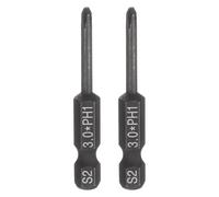 sourcing map 2pcs #1 Phillips Screwdriver Bit PH1 1/4" Hex Shank 2" (50mm) Long 3mm Rod Magnetic Cross Head Drive Drill Bits S2 Steel Industrial Screw Driver Electric Power Tool, Black