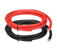 sourcing map 2pcs 10 AWG Silicone Electrical Wire, 10 Gauge 2m/5ft Electrical Wires, 600V 200C Tinned Copper Stranded High Temp Battery Wire for Automotive, Motor, RV Inverter - Red & Black