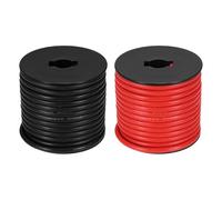 sourcing map 2pcs 10 AWG Silicone Electrical Wire Spool, 10 Gauge 15.2m/50ft Electrical Wires, 600V 200C Tinned Copper Stranded High Temp Battery Wire for Automotive, RV Inverter - Red & Black