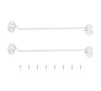 sourcing map 2Pcs 10 Inch Hook and Eye Latch, Barn Door Lock Privacy Hardware Stainless Steel Gate Lock for Window Cabin Hooks Sliding Door Bedroom Bathroom, White