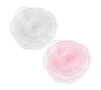 sourcing map 2pcs 10 Inch Large Satin Fabric Flower Brooch for Women Organza Elegant Floral Flower Brooches for Wedding Dance Party Clothes Dress Hat Accessories, White, Pink