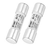 sourcing map 2Pcs 1000V 2A Ceramic Cartridge Fuses, 10x38mm Fast Blow Time Delay Fuse for Photovoltaic Solar Systems DIY Inverter Circuit Board