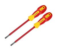 sourcing map 2pcs 1000v Insulated Electrician Screwdriver 6x150mm CR-V Magnetic Slotted Flat Head Insulation Screwdrivers