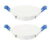 sourcing map 2Pcs 100mm/3.9" Round Ceiling Cover Plate, Downlight Hole Speaker Wall Hole Spring-Lock Decorative Steel Trim Cap Access Panel for 2.8-3.1" Ceiling or Drywall Openings, Matte White
