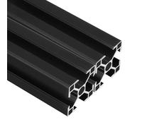 sourcing map 2Pcs 100mm 3030 Aluminum Extrusion Profile, European Standard Anodized Linear Rail for 3D Printer Part, CNC Machine, Linear Rail Guide, Black