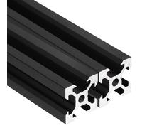 sourcing map 2Pcs 100mm V Slot 2020 Aluminum Extrusion Profile, European Standard Anodized Linear Rail for 3D Printer Part, CNC Machine, Linear Rail Guide, Black